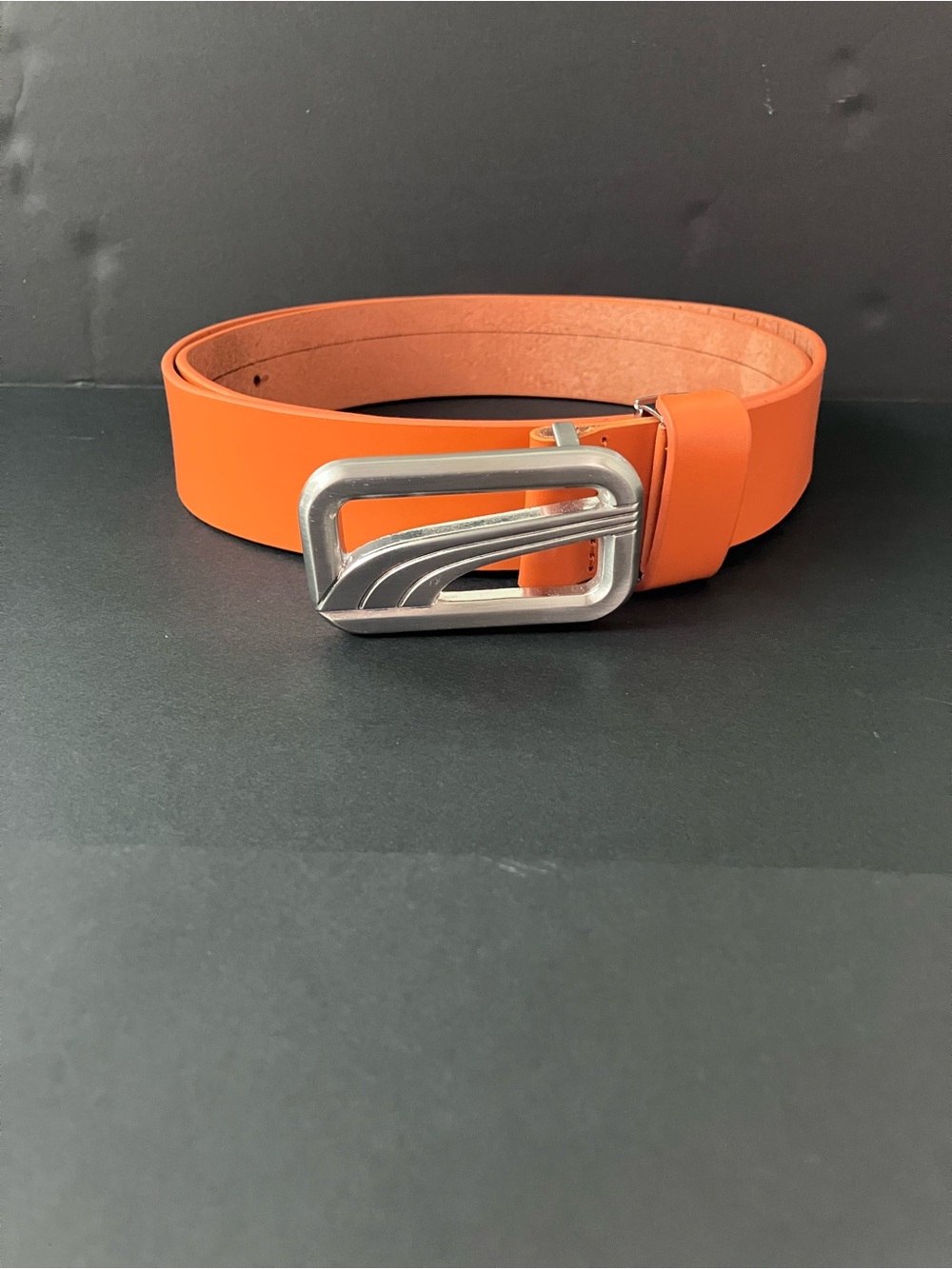 PUMA Orange  Leather Adjustable  Belt One Size